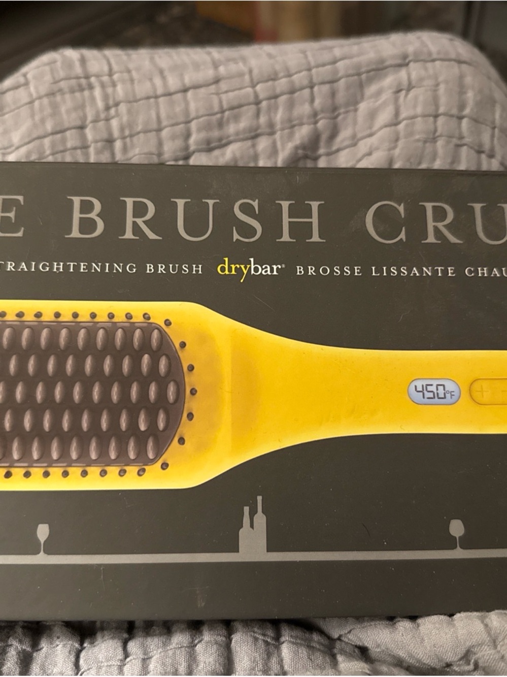 Drybar Yellow Heated Straightening Brush with Black Bristle Pad